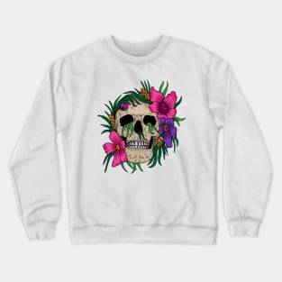 Woman Skull Flower Crewneck Sweatshirt